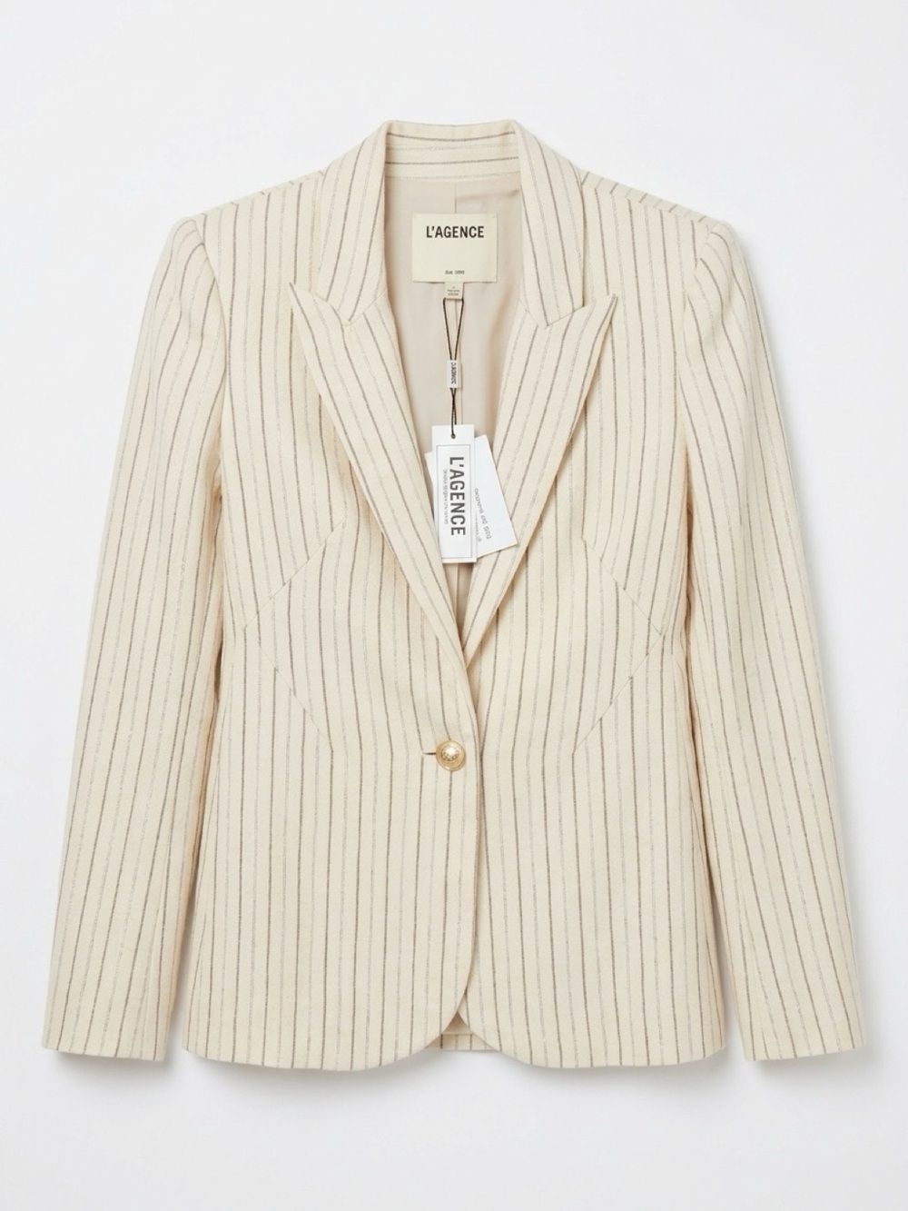 L'AGENCE Clementine Pinstripe Single-Button Blazer